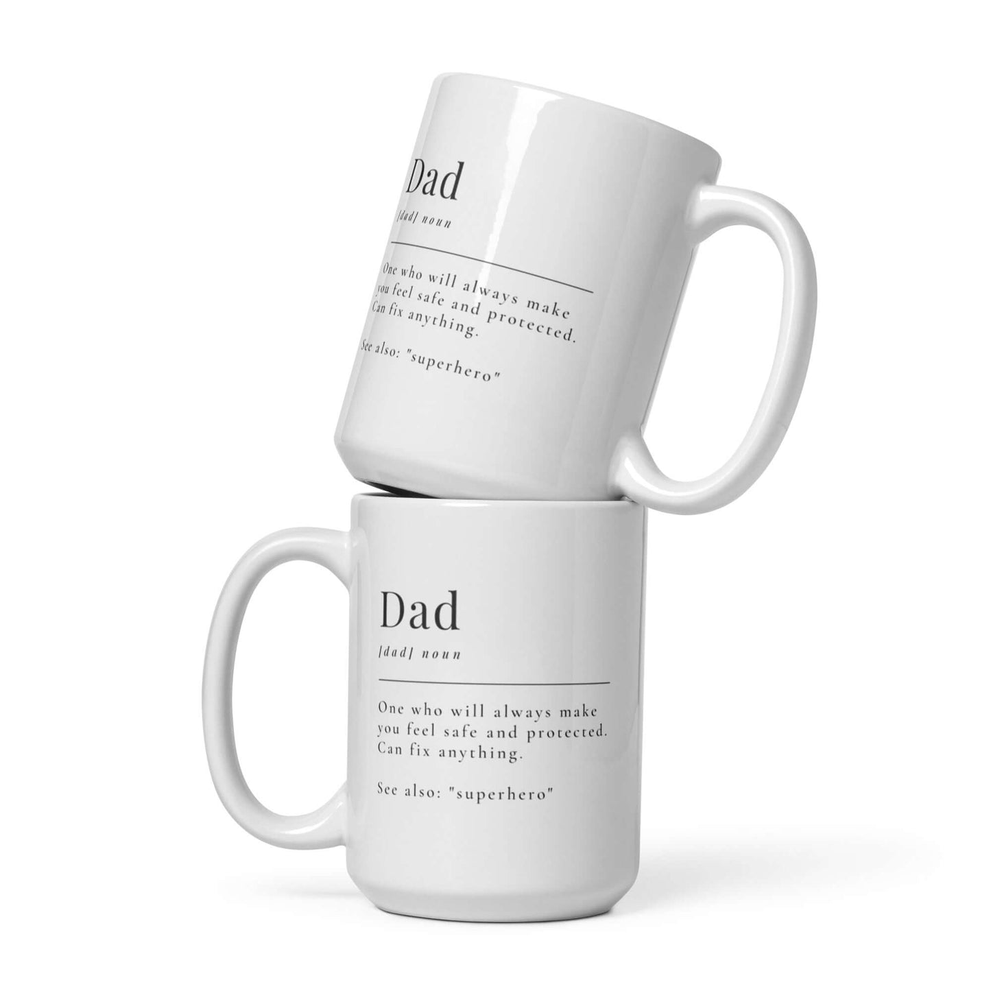 Dad Noun: White glossy mug