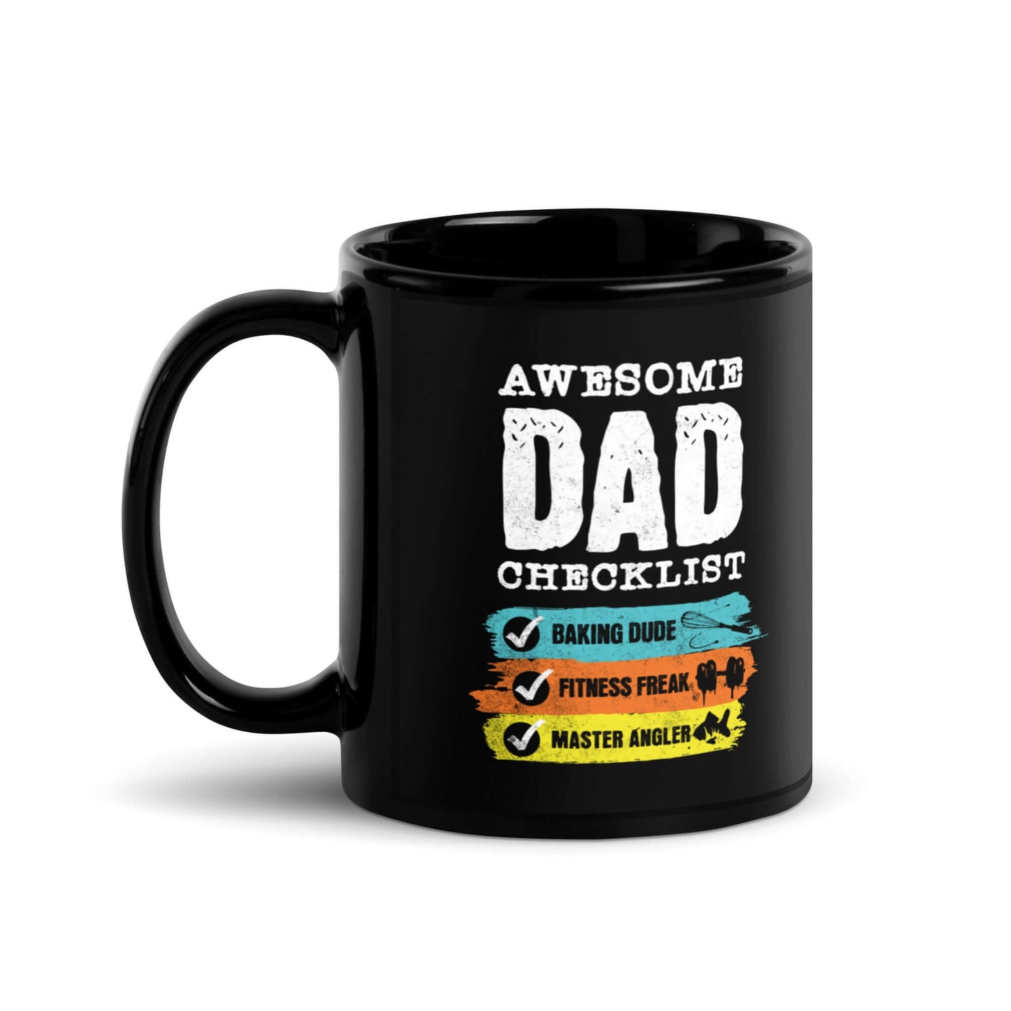 Awesome Dad Checklist Mug - Fun & Friendly 11oz & 15oz Black Ceramic Mug