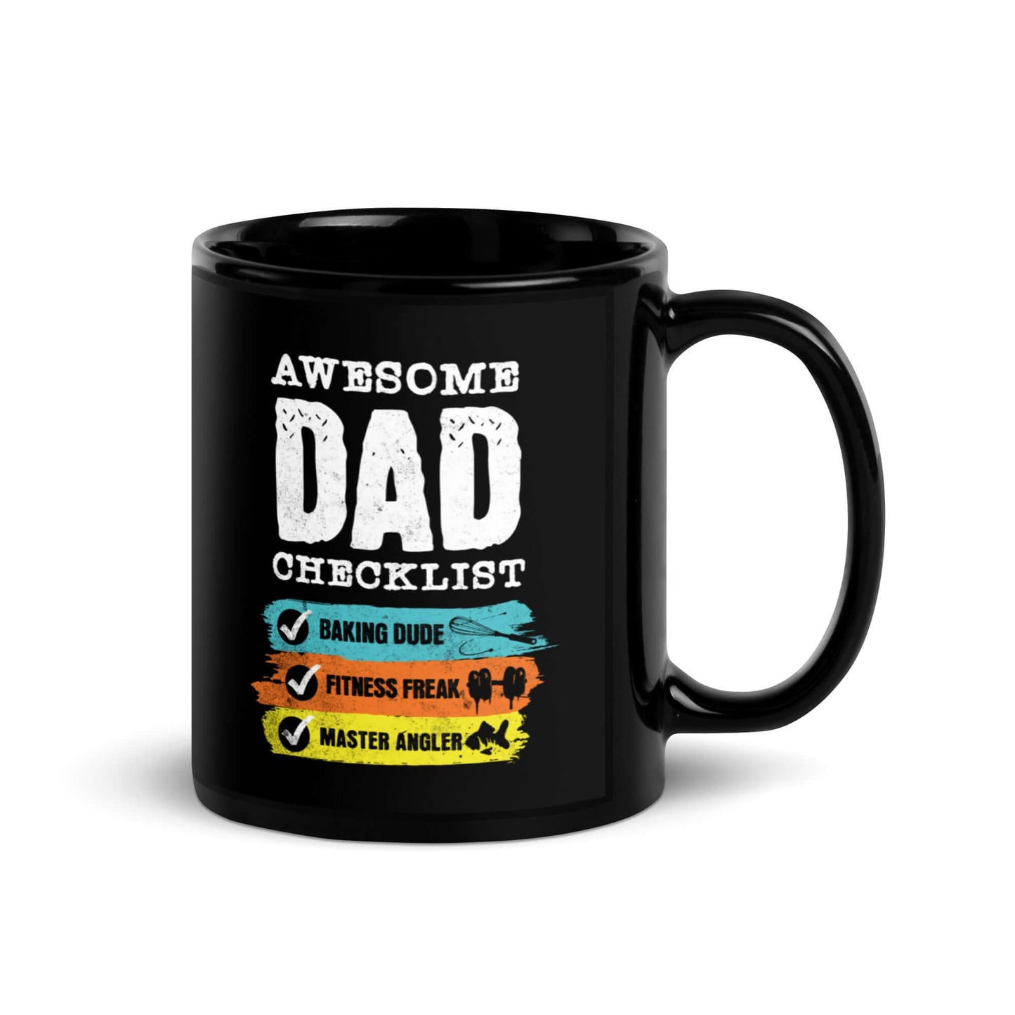 Awesome Dad Checklist Mug - Fun & Friendly 11oz & 15oz Black Ceramic Mug