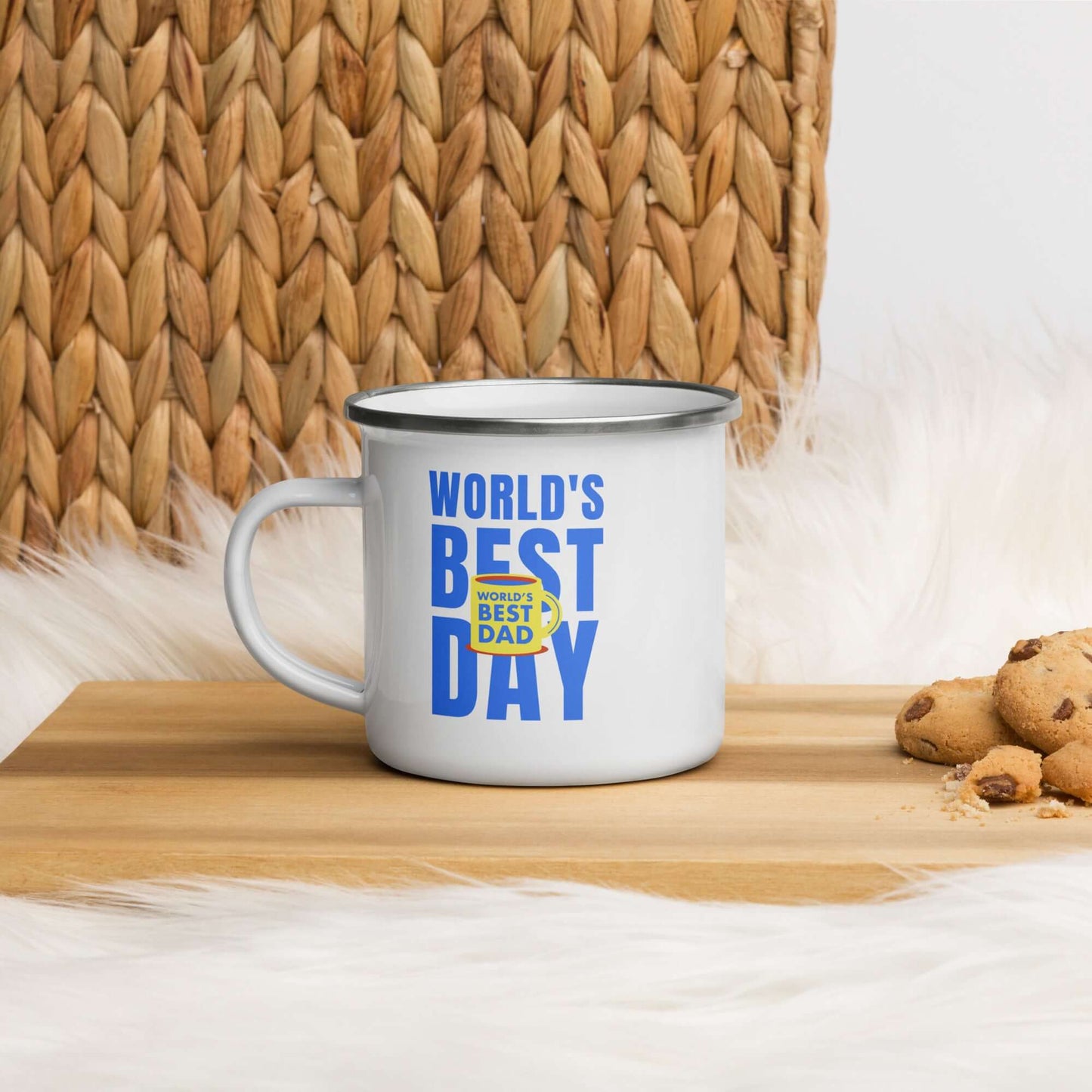 World's Best Dad Enamel Mug - Perfect Gift for Father's Day