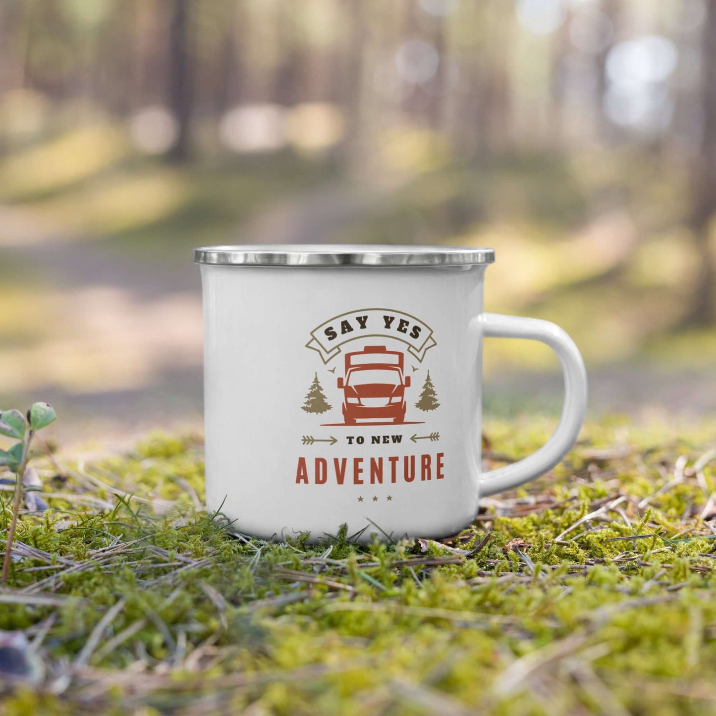 Enamel Mug - perfect for camping - Say yes to adventure