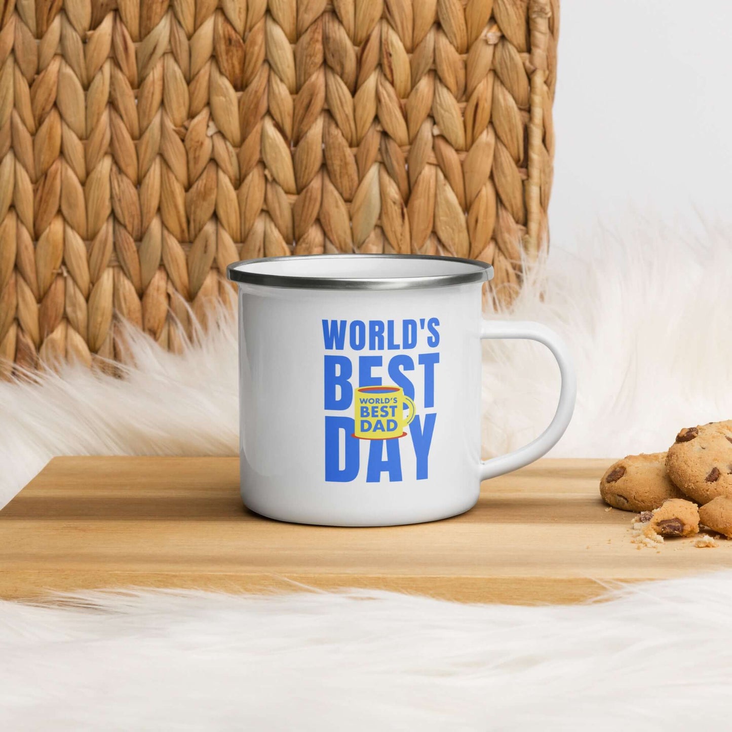 World's Best Dad Enamel Mug - Perfect Gift for Father's Day