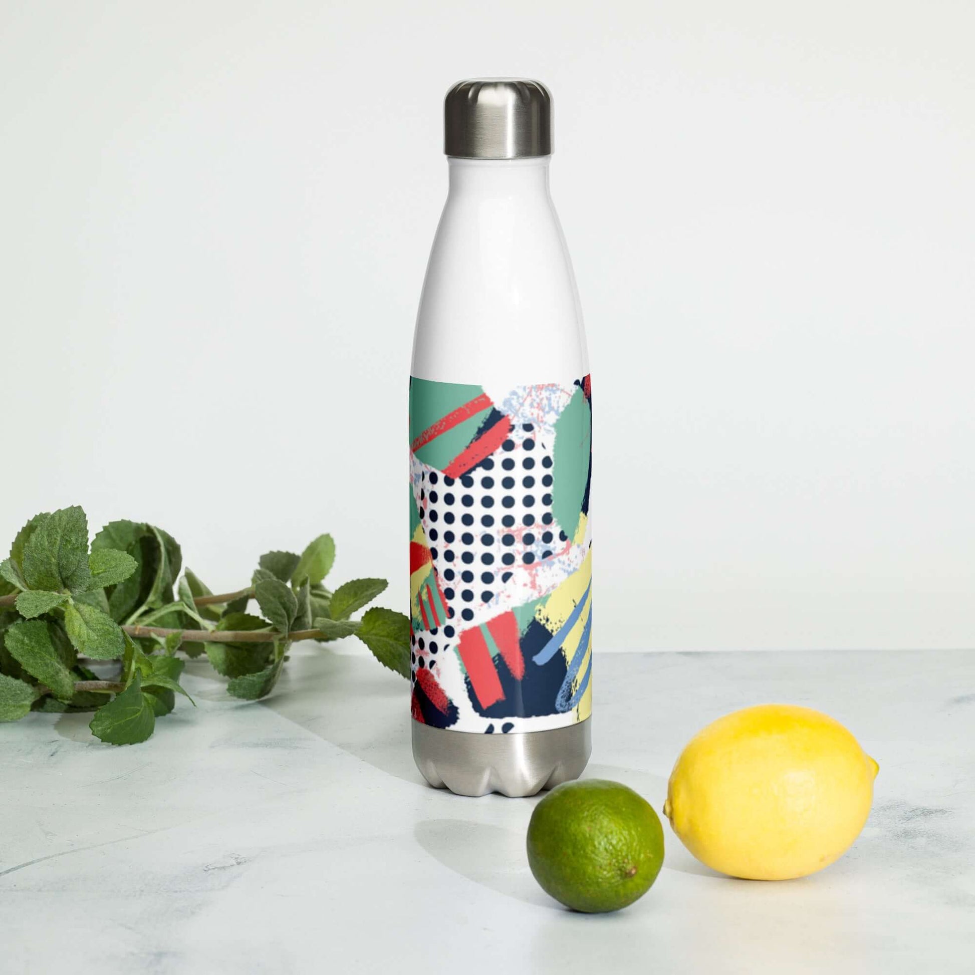 Stainless Steel Water Bottle 500ml - Colourful pattern