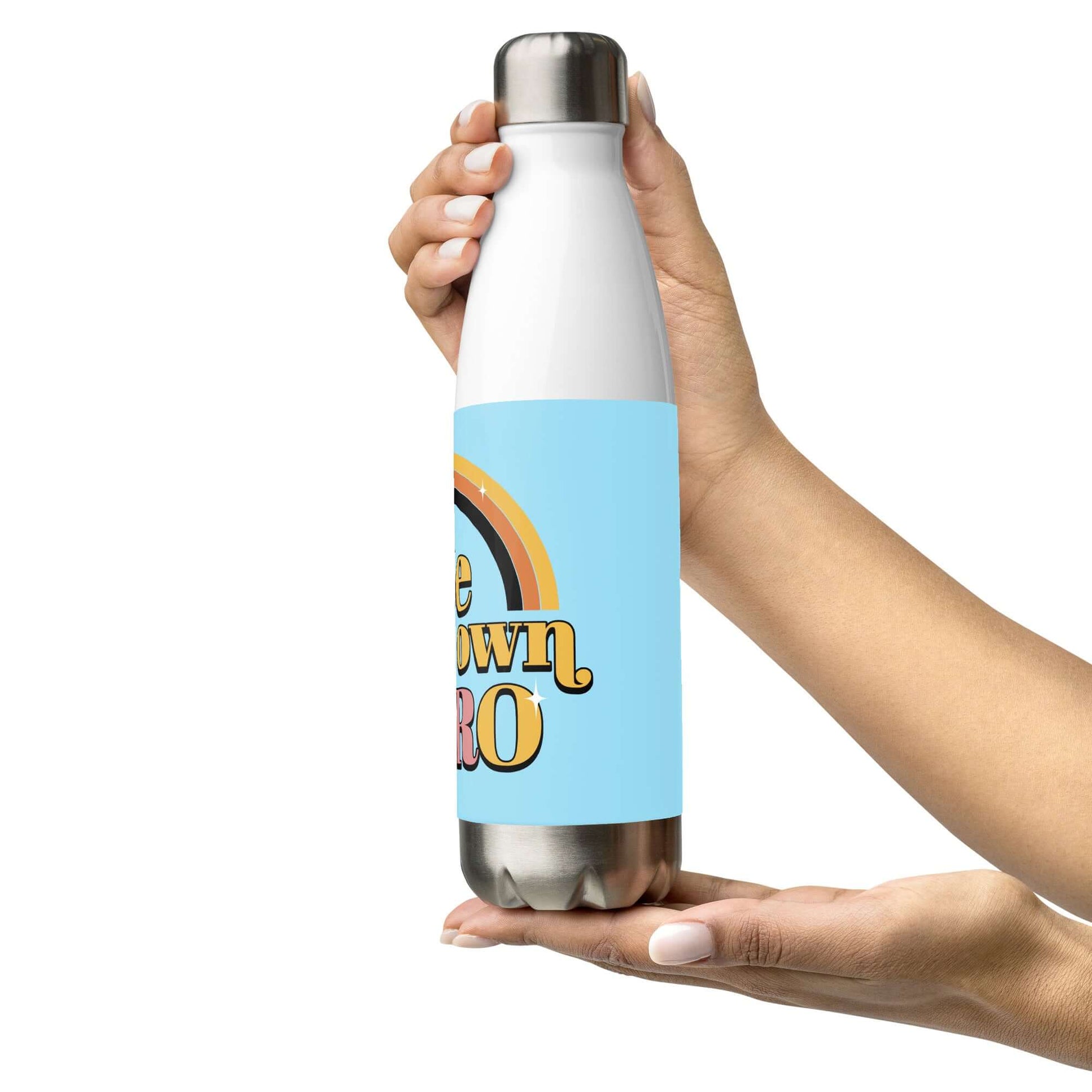 Stainless Steel Water Bottle - Be your Own Hero Motivational quote