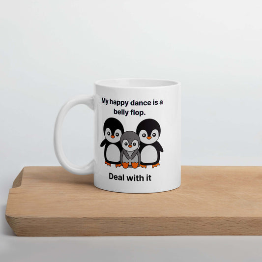 Penguin Coffee Mug: Happy Dance Flop