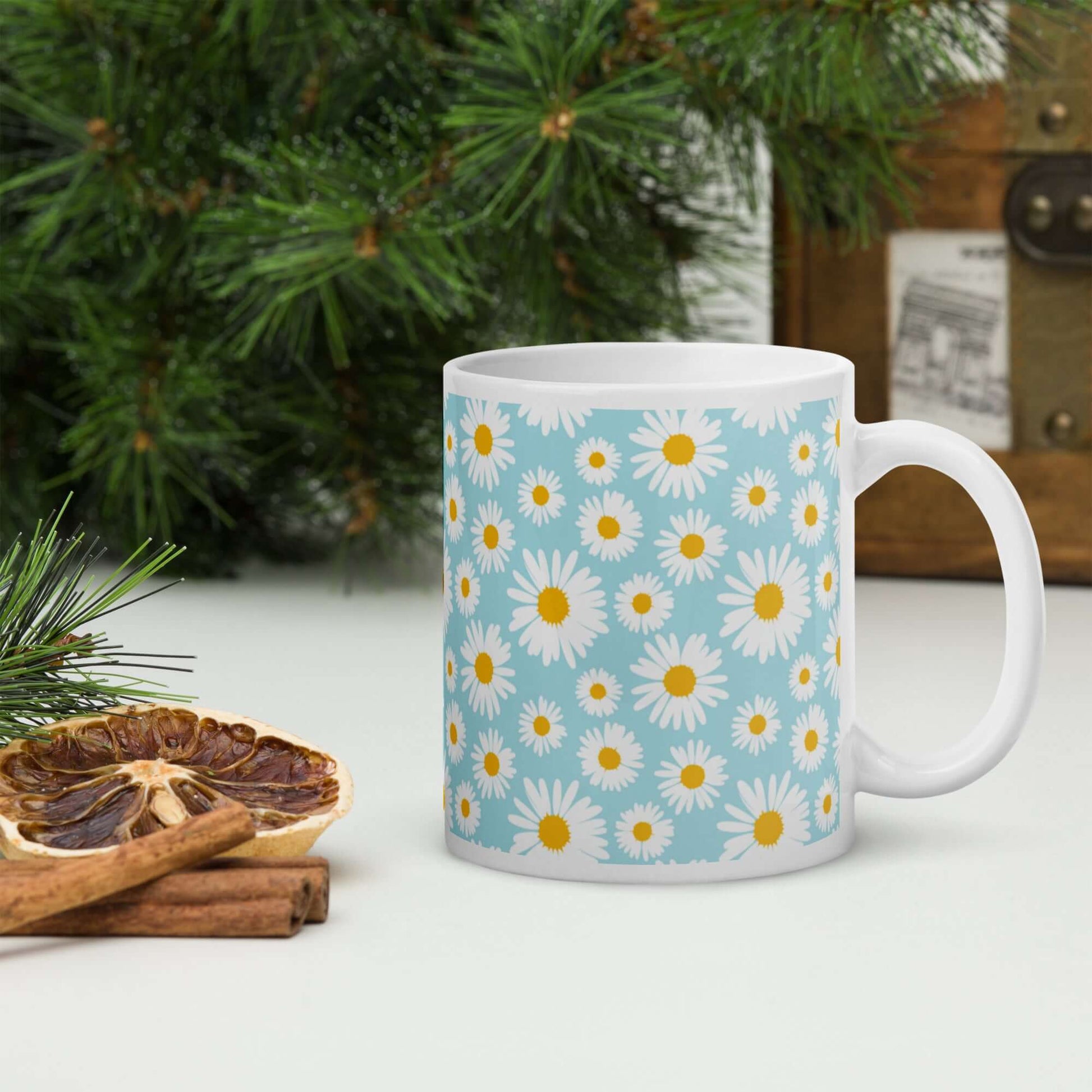 Daisy Pattern Ceramic Mug