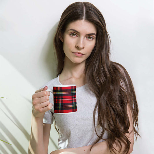 Ceramic Mug - Red Tartan Plaid pattern