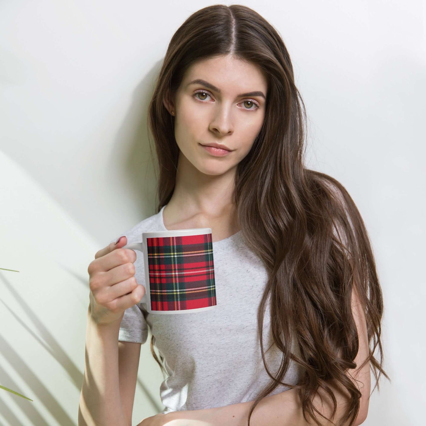 Ceramic Mug - Red Tartan Plaid pattern