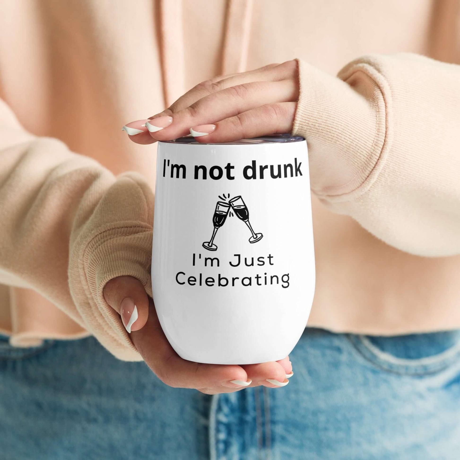 335ml Tumbler - Im not Drunk I'm just celebrating quote and picture