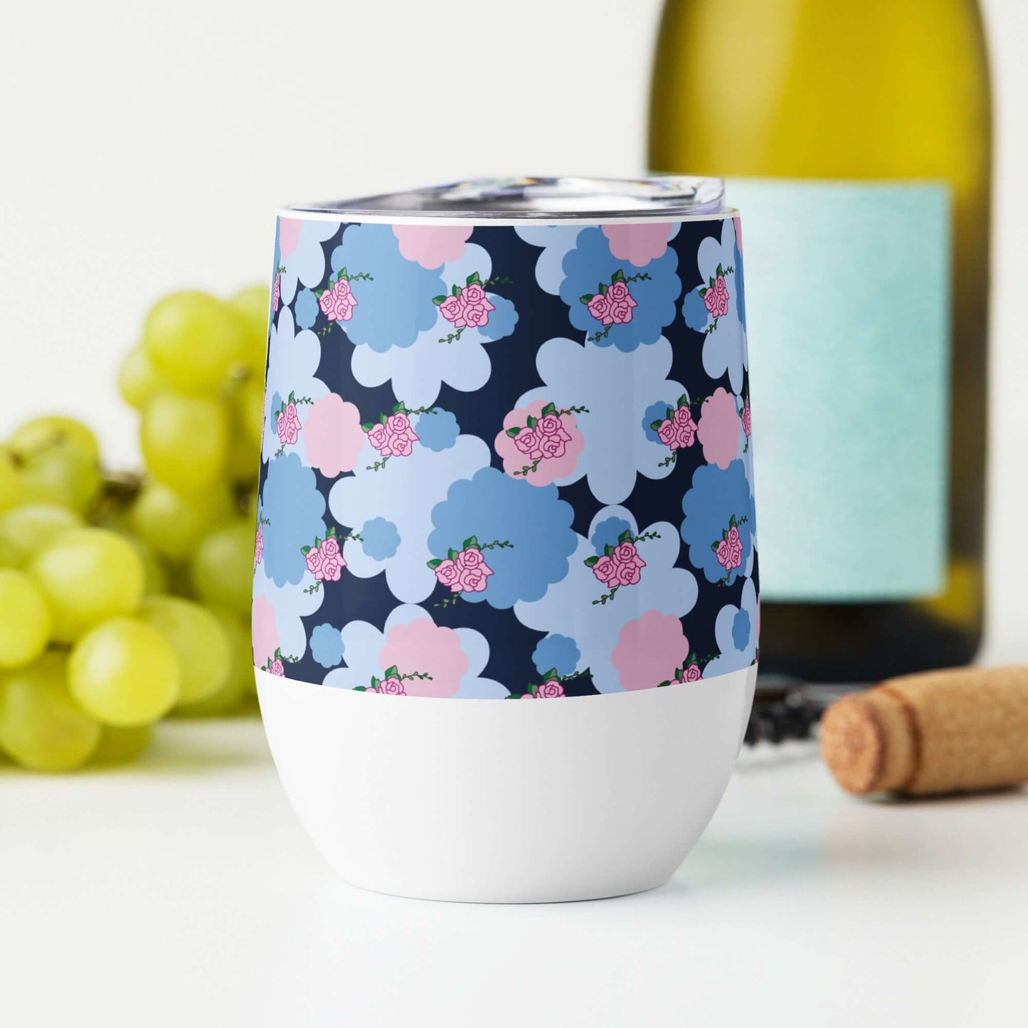 335ml Floral Pattern Tumbler with lid