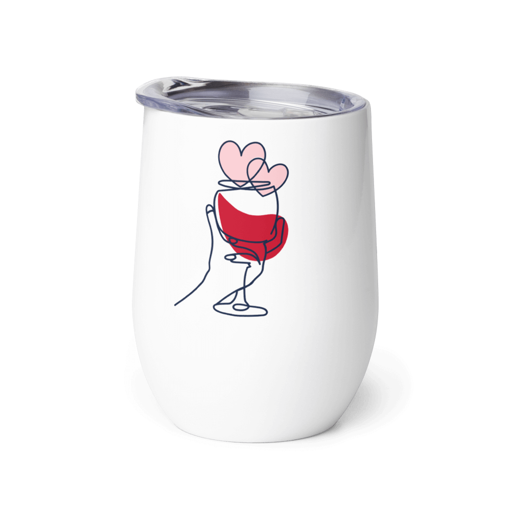 335ml Tumbler with lid - wine art