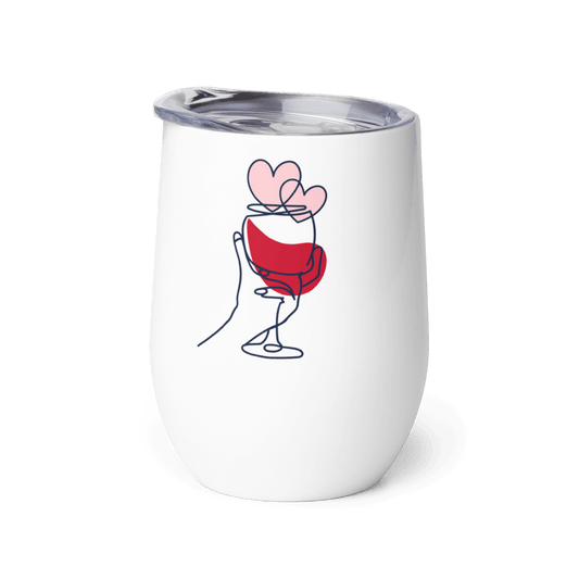 335ml Tumbler with lid - wine art